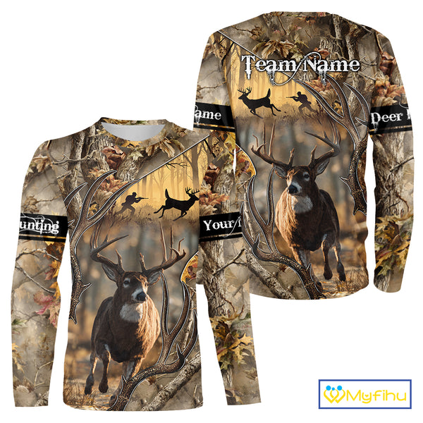 Beautiful Brown Camo Whitetail Deer Hunting Shirt - Hunting Clothes for Men, Hunter Gift Ideas NBT32