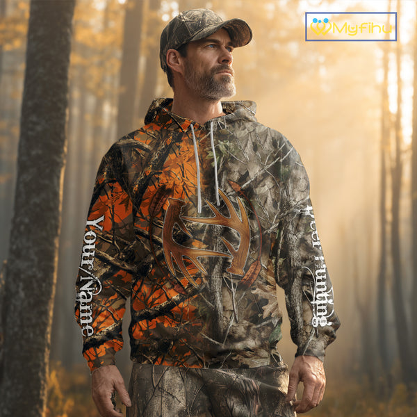 Deer Hunting Full Camo Printing Custom Name Shirts, Best Deer Hunting Clothes for Men NBT154