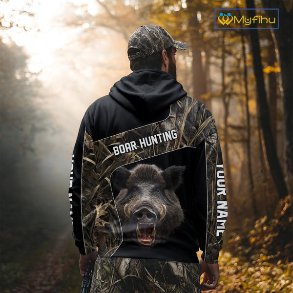 Custom Wild Boar Hunting Camo 3D Shirts, Boar Hunting Gifts, Boar Hunting Shirts for Hunter NBT158