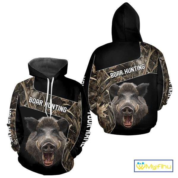 Custom Wild Boar Hunting Camo 3D Shirts, Boar Hunting Gifts, Boar Hunting Shirts for Hunter NBT158