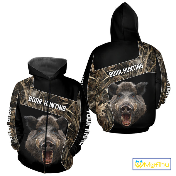 Custom Wild Boar Hunting Camo 3D Shirts, Boar Hunting Gifts, Boar Hunting Shirts for Hunter NBT158