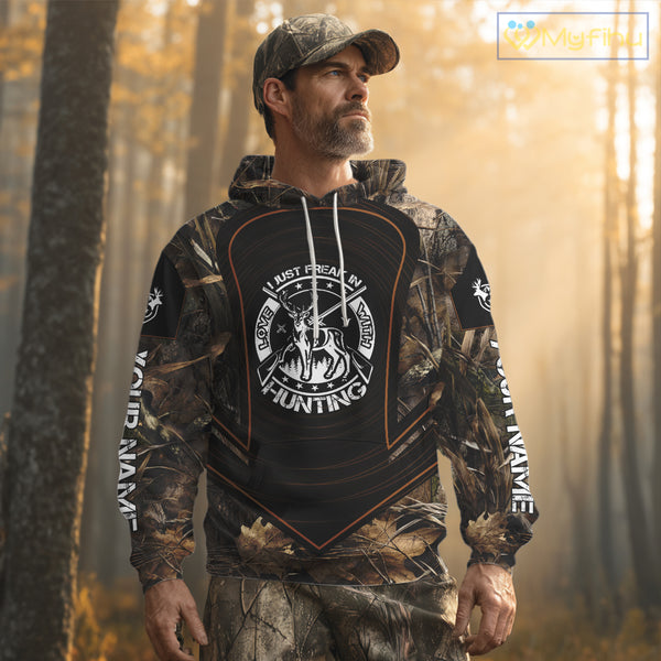Brown Camouflage Deer Hunting 3D Printing Custom Name Shirts, Deer Hunting Apparel, Hunting Gifts NBT213