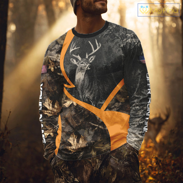 Deer Hunting Dark Brown Camouflage 3D All Over Printing Shirts, Hunting Gifts for Men NBT232