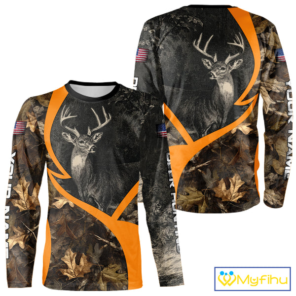 Deer Hunting Dark Brown Camouflage 3D All Over Printing Shirts, Hunting Gifts for Men NBT232