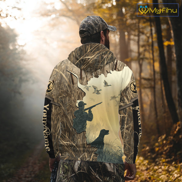 Mallard Duck Hunting Waterfowl Camouflage Shirts, Personalized Duck Hunting Gifts NBT112
