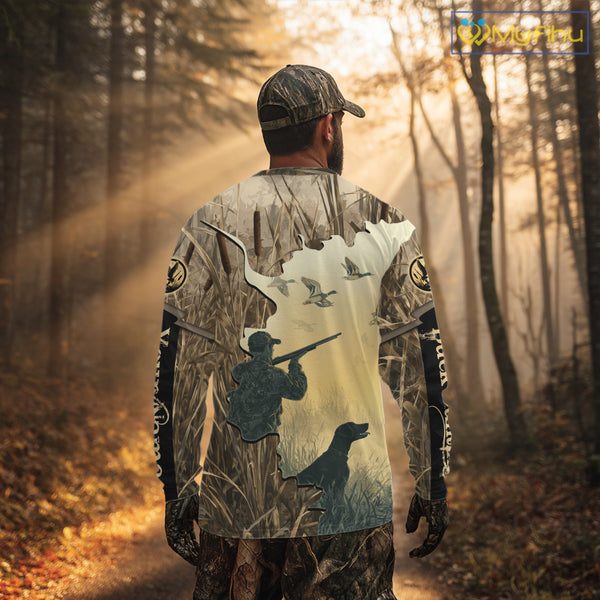 Mallard Duck Hunting Waterfowl Camouflage Shirts, Personalized Duck Hunting Gifts NBT112