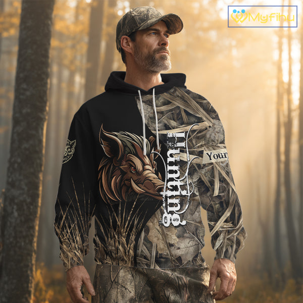 Beautiful Wild Boar Hunting Grass Camo Shirts for Hunters, Boar Hunting Clothing, Hunting Gifts NBT209