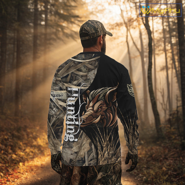 Beautiful Wild Boar Hunting Grass Camo Shirts for Hunters, Boar Hunting Clothing, Hunting Gifts NBT209
