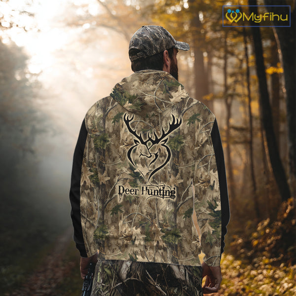 Deer Hunting Camouflage Customize Name 3D All Over Printed Shirts Hunting Outfits for Hunters NBT117