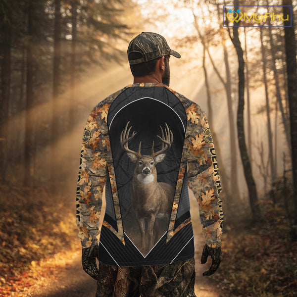 Custom Whitetail Deer Hunting Autumn Dark Camouflage 3D Shirts, Best Gift Ideas for Hunters NBT241