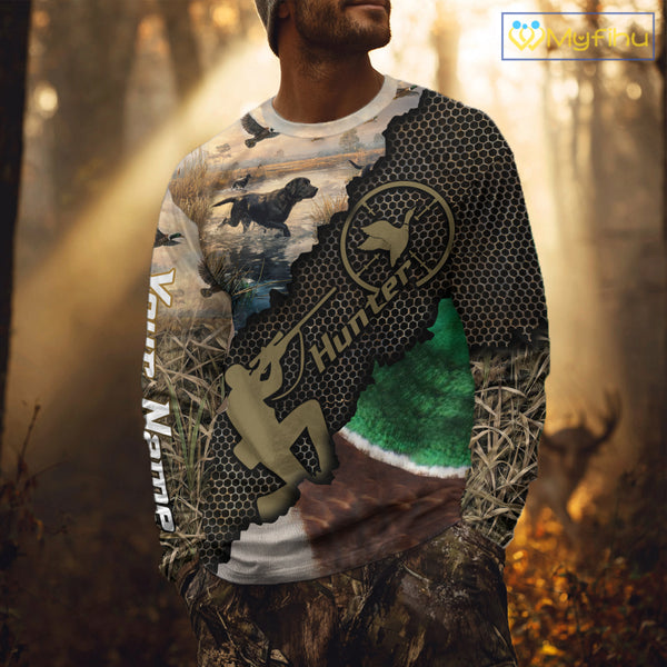 Mallard Duck Hunting Shirts, Personalized Hunting Clothes, Duck Hunting Camo Shirts, Duck Hunting Gifts NBT76