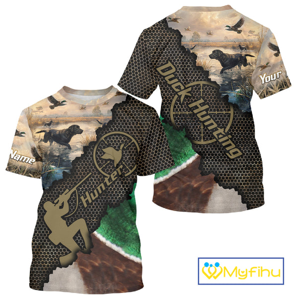 Mallard Duck Hunting Shirts, Personalized Hunting Clothes, Duck Hunting Camo Shirts, Duck Hunting Gifts NBT76