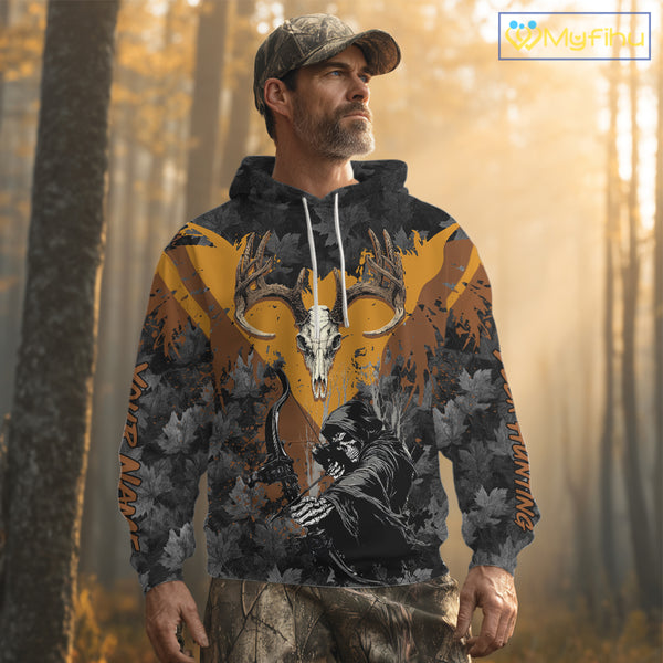 Deer Hunting Grim Reaper Camo Custom Name 3D All Over Print Shirts Personalized Gift NBT302