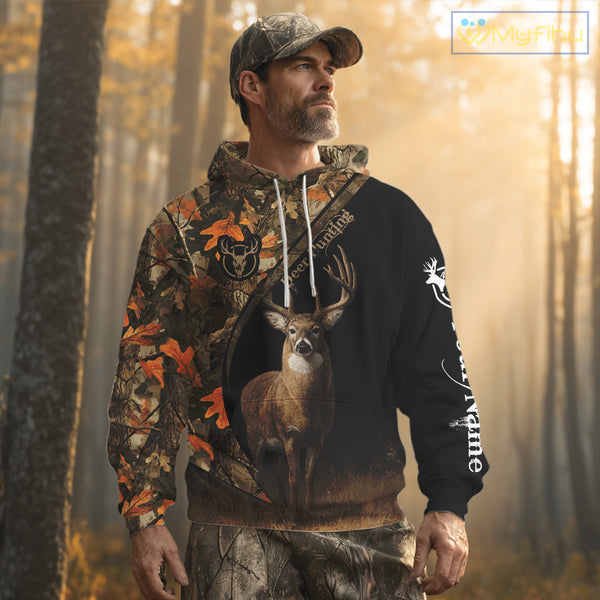 Whitetail Deer Hunting Orange Camouflage Shirts for Men, Hunting Clothes for Deer Hunting Season NBT105