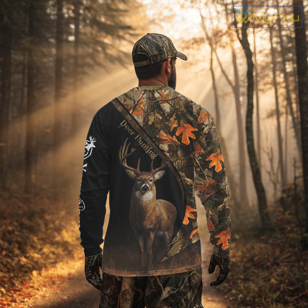 Whitetail Deer Hunting Orange Camouflage Shirts for Men, Hunting Clothes for Deer Hunting Season NBT105