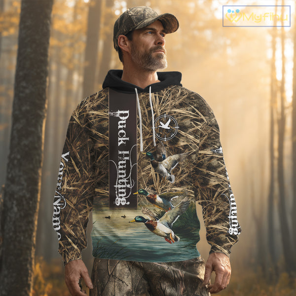 Best Duck Hunting Camouflage Custom Name 3D Shirts, Personalized Duck Hunting Gifts NBT113