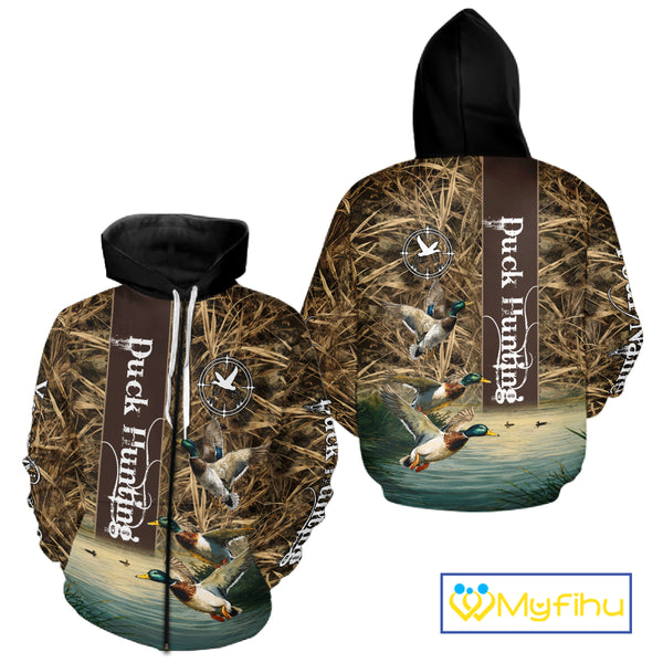 Best Duck Hunting Camouflage Custom Name 3D Shirts, Personalized Duck Hunting Gifts NBT113