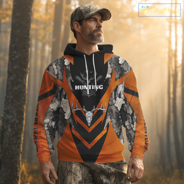 Deer Hunting Shirts Burnt Orange With Deer Skull - Best Gift Ideas for Hunter NBT20