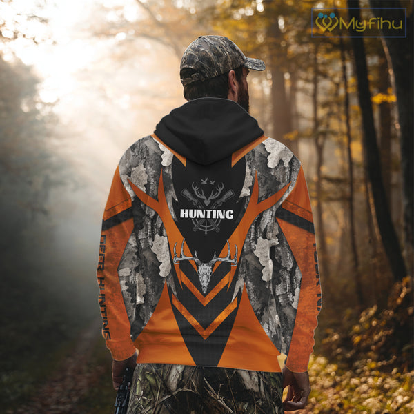 Deer Hunting Shirts Burnt Orange With Deer Skull - Best Gift Ideas for Hunter NBT20