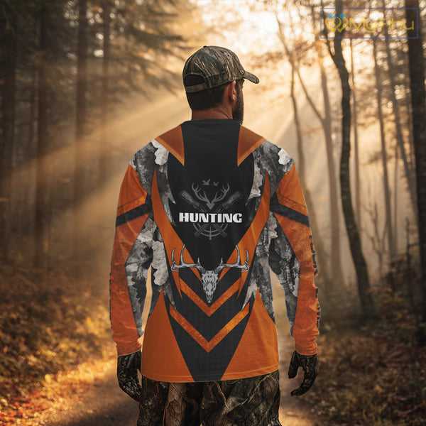 Deer Hunting Shirts Burnt Orange With Deer Skull - Best Gift Ideas for Hunter NBT20