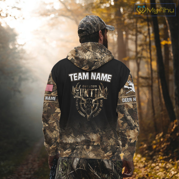 Brown Camo Grim Reaper Whitetail Deer Hunting Shirt – Bow Hunting Apparel for Men, Hunter Gifts NBT28