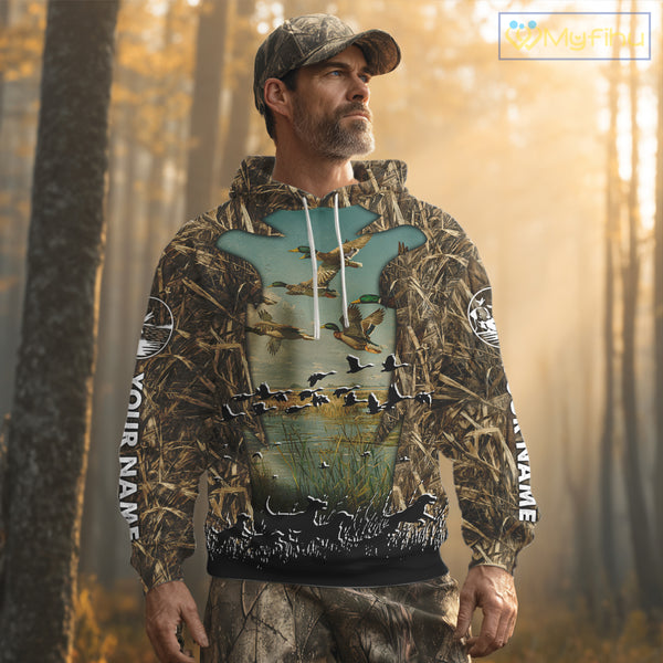 Waterfowl Duck Hunting Camouflage 3D Printing Shirts, Personalized Duck Hunting Shirts NBT137