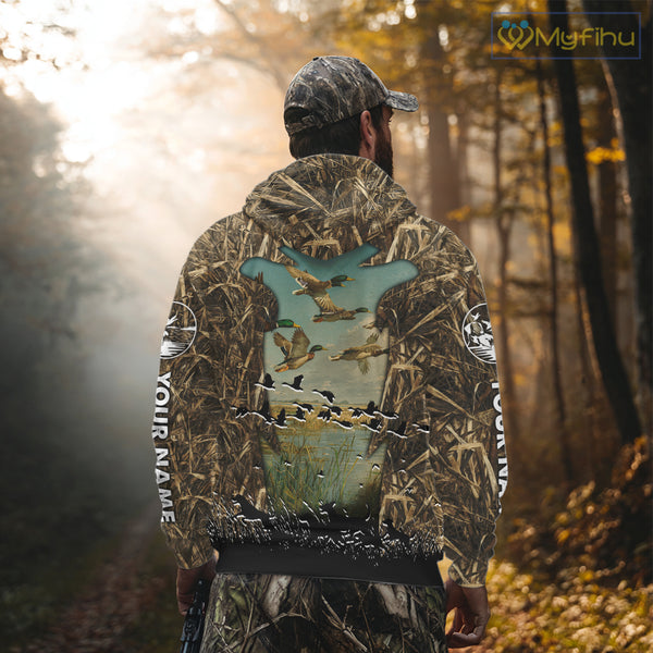 Waterfowl Duck Hunting Camouflage 3D Printing Shirts, Personalized Duck Hunting Shirts NBT137