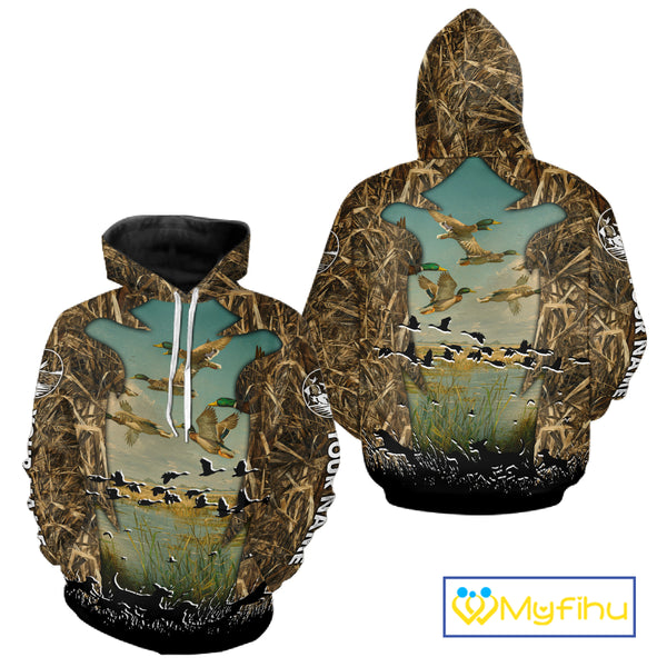 Waterfowl Duck Hunting Camouflage 3D Printing Shirts, Personalized Duck Hunting Shirts NBT137