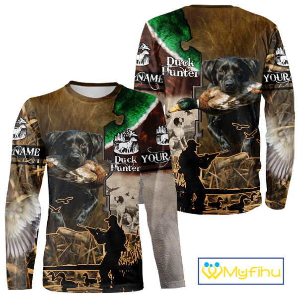 Duck Hunting with Dog Black Labs 3D All Over Printing Shirts for Men, Gifts for Duck Hunters NBT45