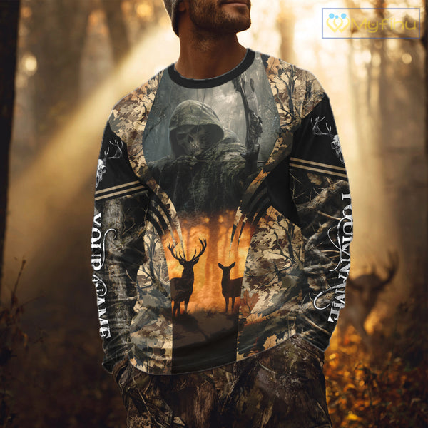 Best Deer Hunting Camo Grim Reaper Shirts - Deer Hunting Clothes, Big Game Hunting Gifts for Men NBT49