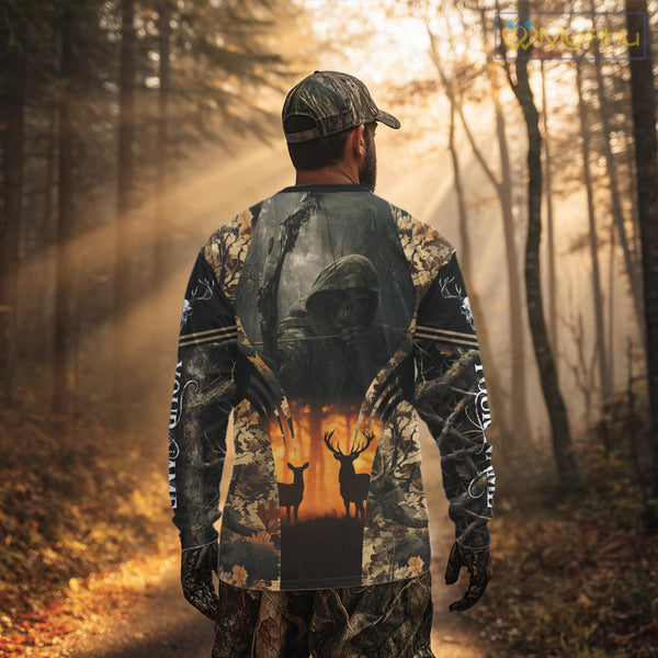 Best Deer Hunting Camo Grim Reaper Shirts - Deer Hunting Clothes, Big Game Hunting Gifts for Men NBT49