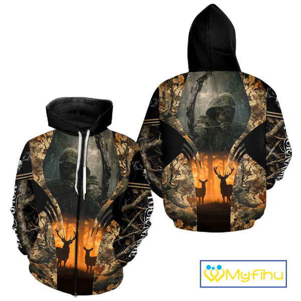 Best Deer Hunting Camo Grim Reaper Shirts - Deer Hunting Clothes, Big Game Hunting Gifts for Men NBT49
