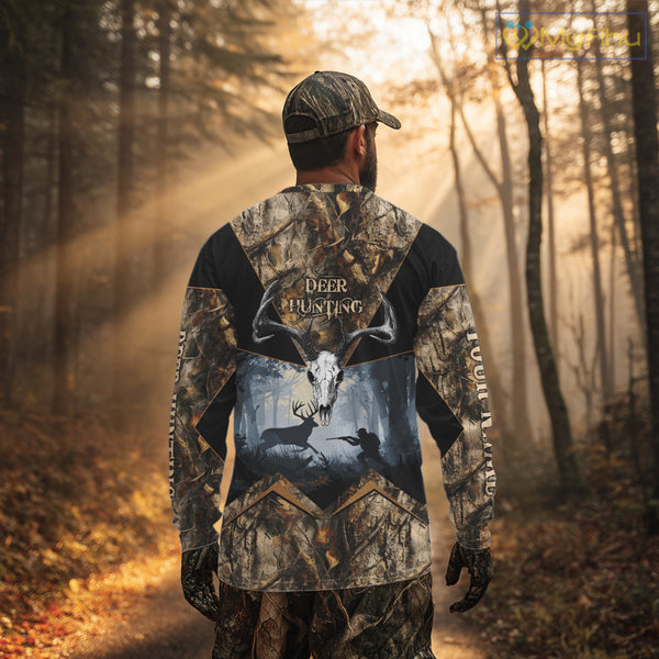 Custom 3D Deer Hunting Forest Camo with Big Buck Shirt for Men, Best Hunting Gifts for Hunters NBT72