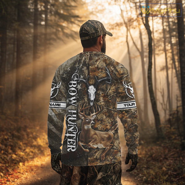 Best Deer Hunting American Flag Custom Camo Shirts for Deer Season, Hunting Shirts for Men NBT89