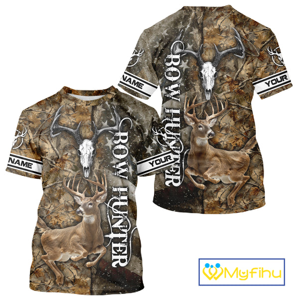 Best Deer Hunting American Flag Custom Camo Shirts for Deer Season, Hunting Shirts for Men NBT89
