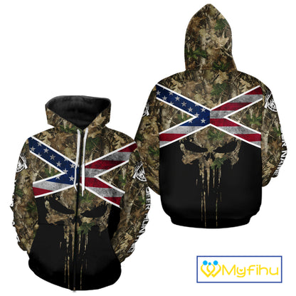 Camo Deer Hunting Shirts with US Flag, Personalized Deer Hunting Shirt, Hunting Gifts for Men NBT95