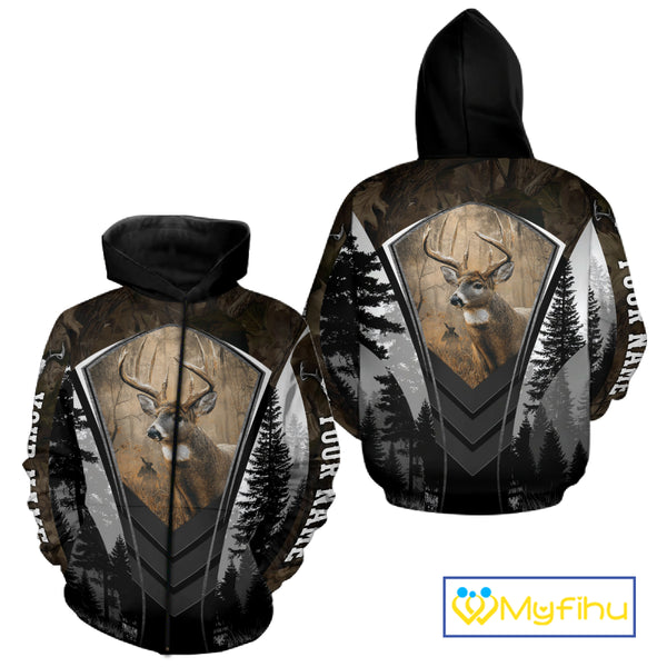 Beautiful Whitetail Deer Hunting Brown Camo 3D All Over Printed Shirts, Hunting Gifts for Hunters NBT87