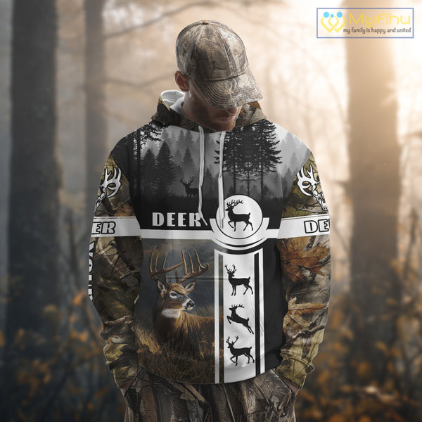 Deer Hunting Brown Camouflage Custom Shirts, Camouflage Deer Shirt, Hunting Gifts NBT74