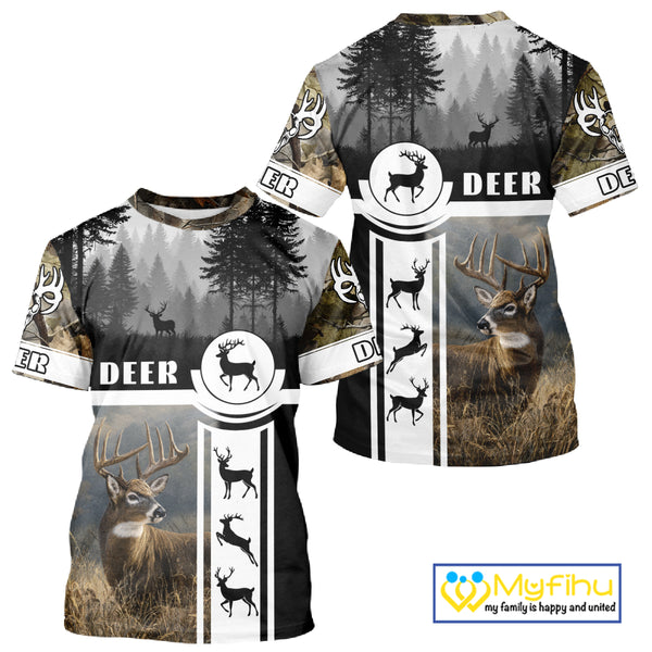 Deer Hunting Brown Camouflage Custom Shirts, Camouflage Deer Shirt, Hunting Gifts NBT74