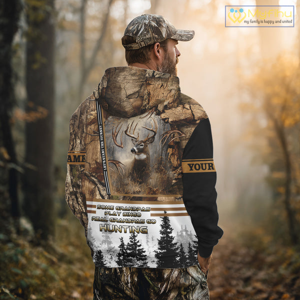 Best Brown Camouflage Deer Hunting Grandpa 3D All Over Printed Shirts, Deer Hunting Gifts NBT81