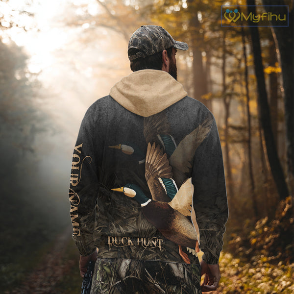 Beautiful Mallard Duck Hunting 3D Print Camouflage Shirts, Duck Hunting Clothes NBT208
