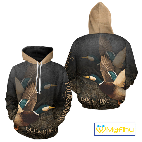 Beautiful Mallard Duck Hunting 3D Print Camouflage Shirts, Duck Hunting Clothes NBT208