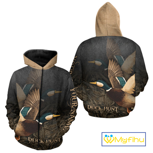 Beautiful Mallard Duck Hunting 3D Print Camouflage Shirts, Duck Hunting Clothes NBT208
