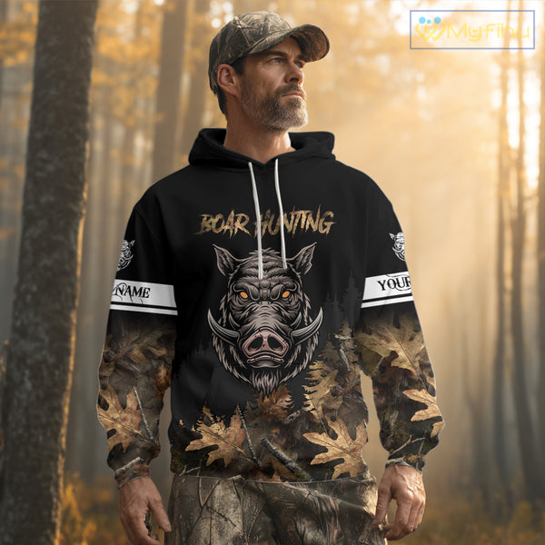 Custom Wild Hog Hunting Camo 3D All Over Printing Shirts for Men, Boar Hunting Gifts NBT123