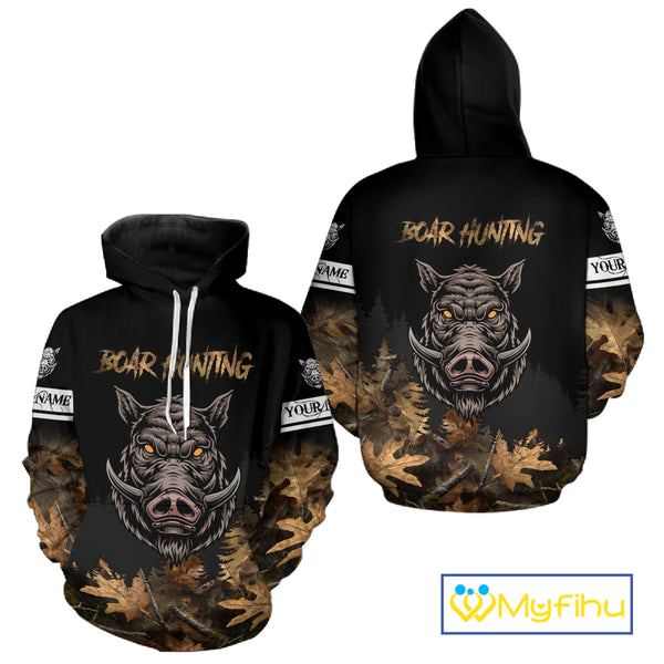 Custom Wild Hog Hunting Camo 3D All Over Printing Shirts for Men, Boar Hunting Gifts NBT123