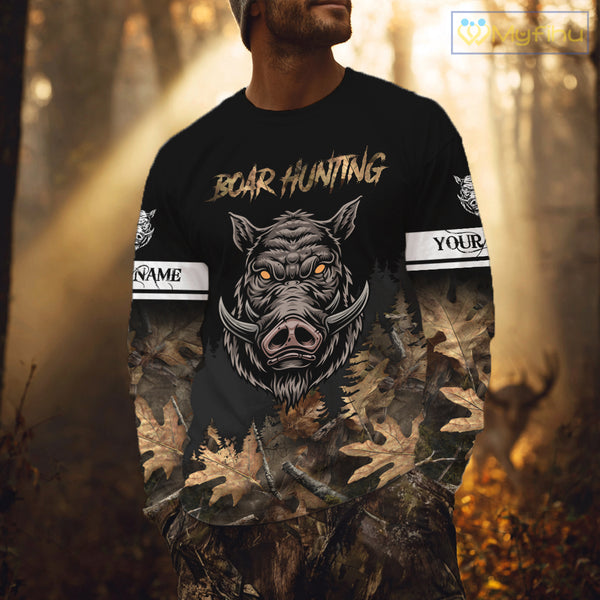 Custom Wild Hog Hunting Camo 3D All Over Printing Shirts for Men, Boar Hunting Gifts NBT123