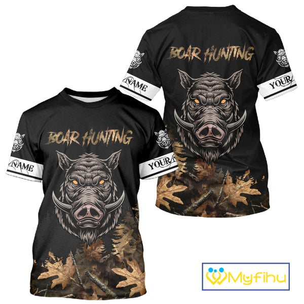 Custom Wild Hog Hunting Camo 3D All Over Printing Shirts for Men, Boar Hunting Gifts NBT123