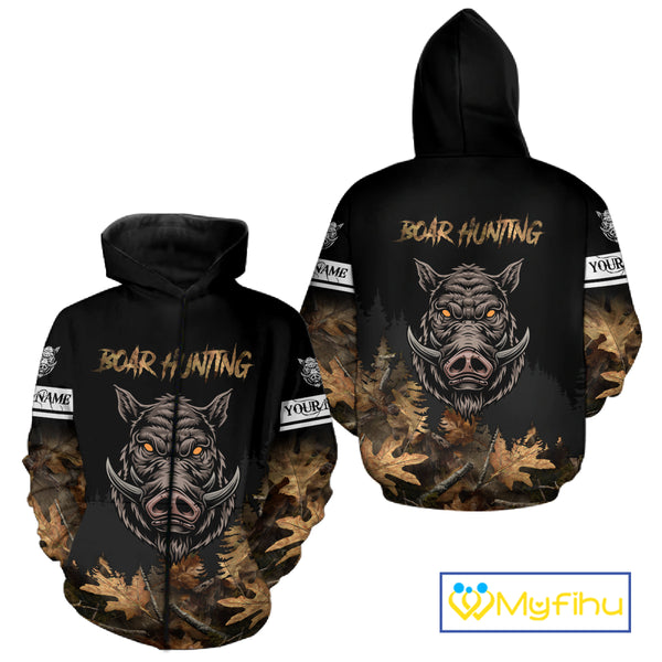 Custom Wild Hog Hunting Camo 3D All Over Printing Shirts for Men, Boar Hunting Gifts NBT123