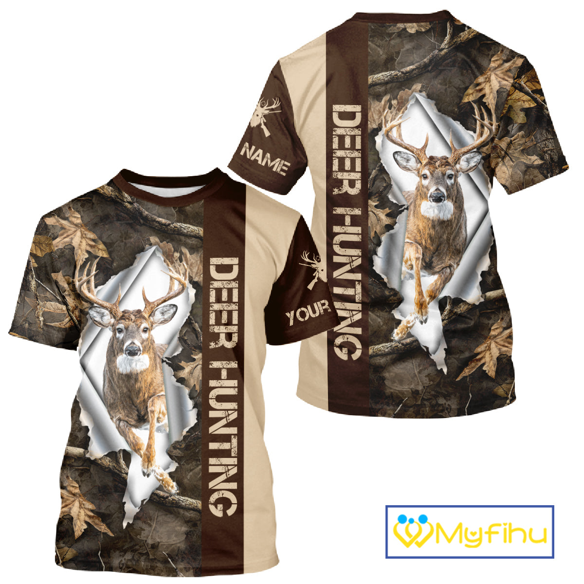 Whitetail Deer Hunting Shirt Forest Camo Custom Name Hunting Clothes For Deer Hunters NBT329