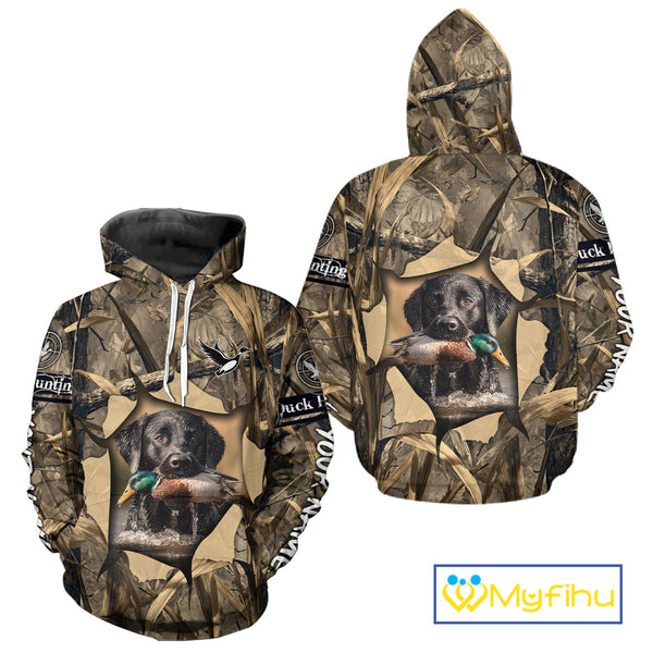 Mallard Duck Hunting Black Labrador Retriever Camo 3D Shirts, Duck Hunting Gifts NBT193